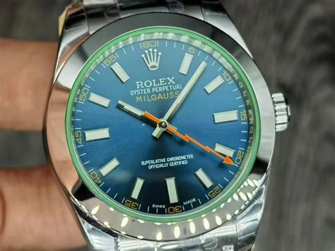 rolex milgauss blue fake|rolex milgauss price list.